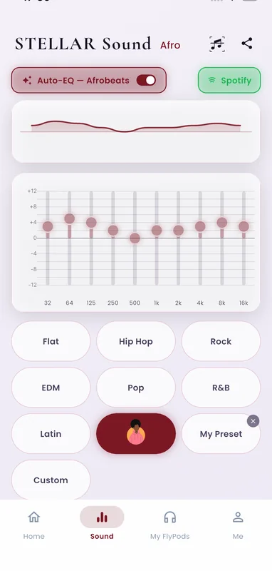 STELLARvibe EQ screen — Aurora theme